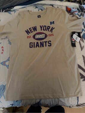 New York Giants New Era 3rd Down Retro Logo Size XL T-Shirt - Tan NEW WITH TAGS
